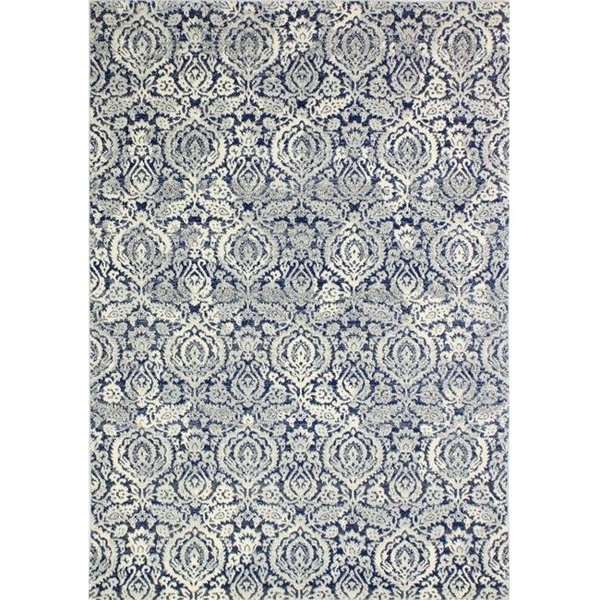 Bashian Bashian E110-DKBL-4X6-5440A Bashian Everek Collection Transitional Polypropylene Machine Made Area Rug; Dark Blue - 3 ft. 6 in. x 5 ft. 6 in. E110-DKBL-4X6-5440A